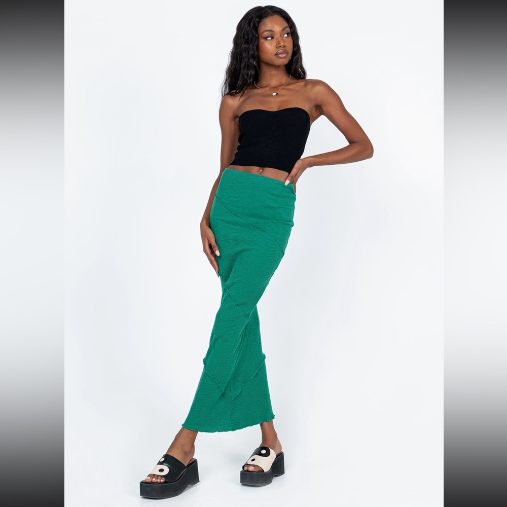 Princess Polly Oscar maxi skirt forest green size 2 bnwot